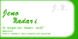 jeno madari business card